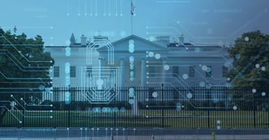 the white house with a cybersecurity overlay 