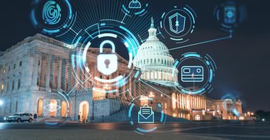 The White House with a cybersecurity overlay