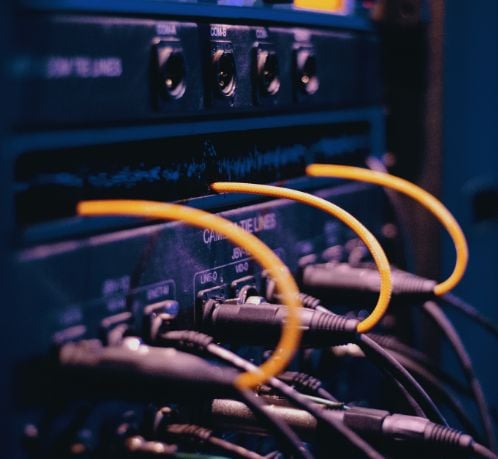 Cables plugged into board